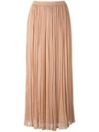 Mes Demoiselles Loose Pleat Long Skirt, Women's, Size: 36, Nude/neutrals, Viscose
