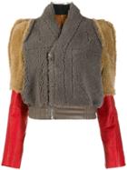 Rick Owens Cropped Shearling Jacket - Neutrals