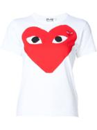 Comme Des Garçons Play - Heart Print And Application T-shirt - Women - Cotton - L, White, Cotton