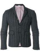Thom Browne Articulated Chalk-striped Flannel Sport Coat - Grey