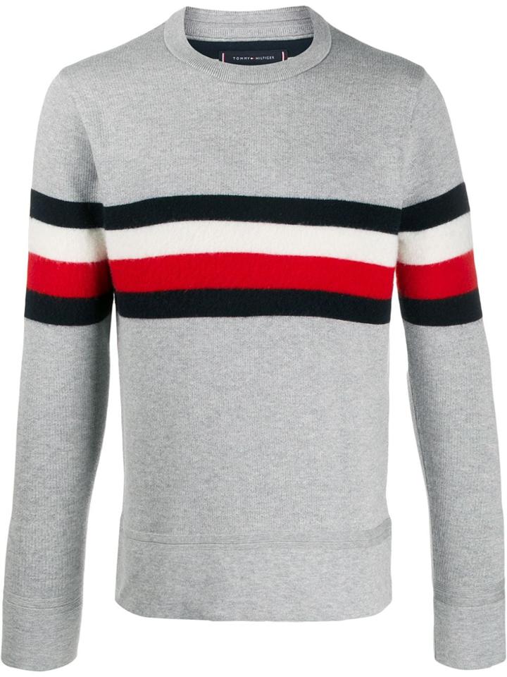 Tommy Hilfiger Striped Sweater - Grey