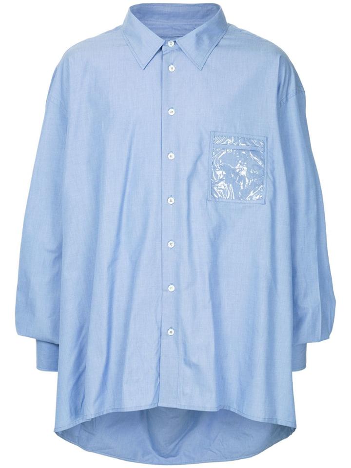 Hed Mayner Hooded Loose Shirt - Blue