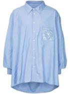 Hed Mayner Hooded Loose Shirt - Blue