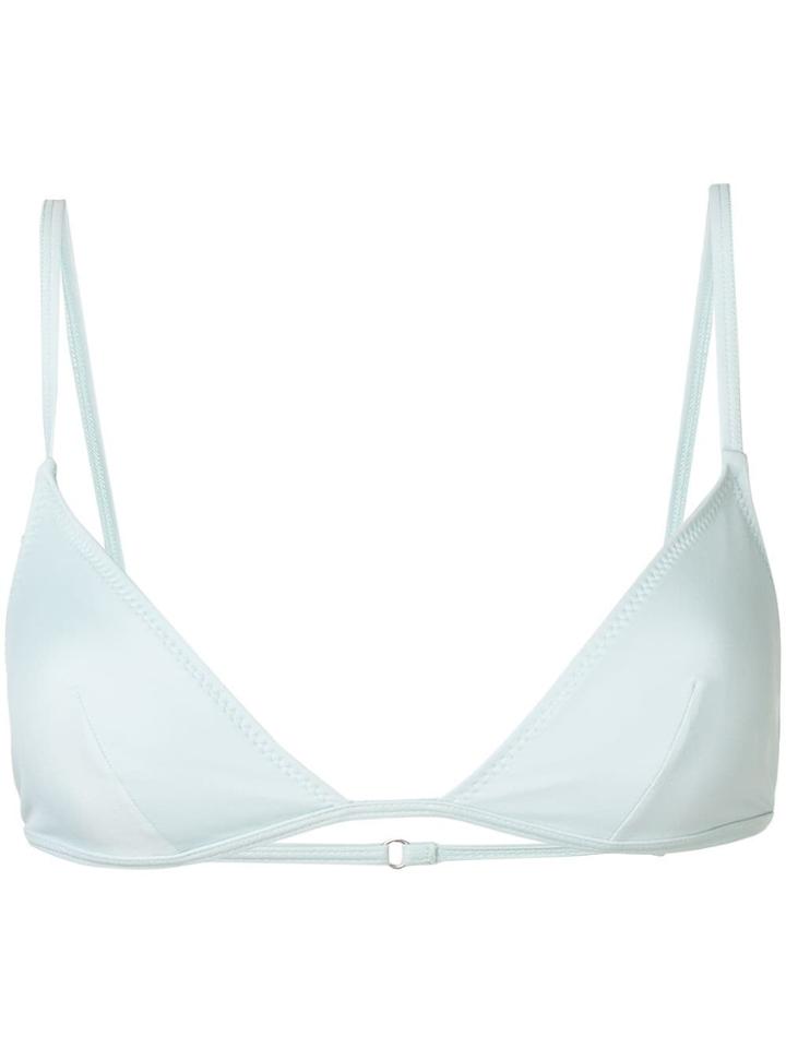 Solid & Striped Plain Bikini Top - Blue