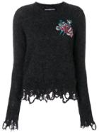 Marco Bologna Embroidered Knitted Top - Grey