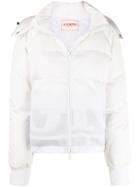 Iceberg Quilted Zip-up Hooded Jacket - White