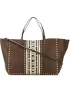 Valentino Garavani Rockstud Rolling Reversible Trapeze Tote, Women's, Brown, Calf Leather/metal
