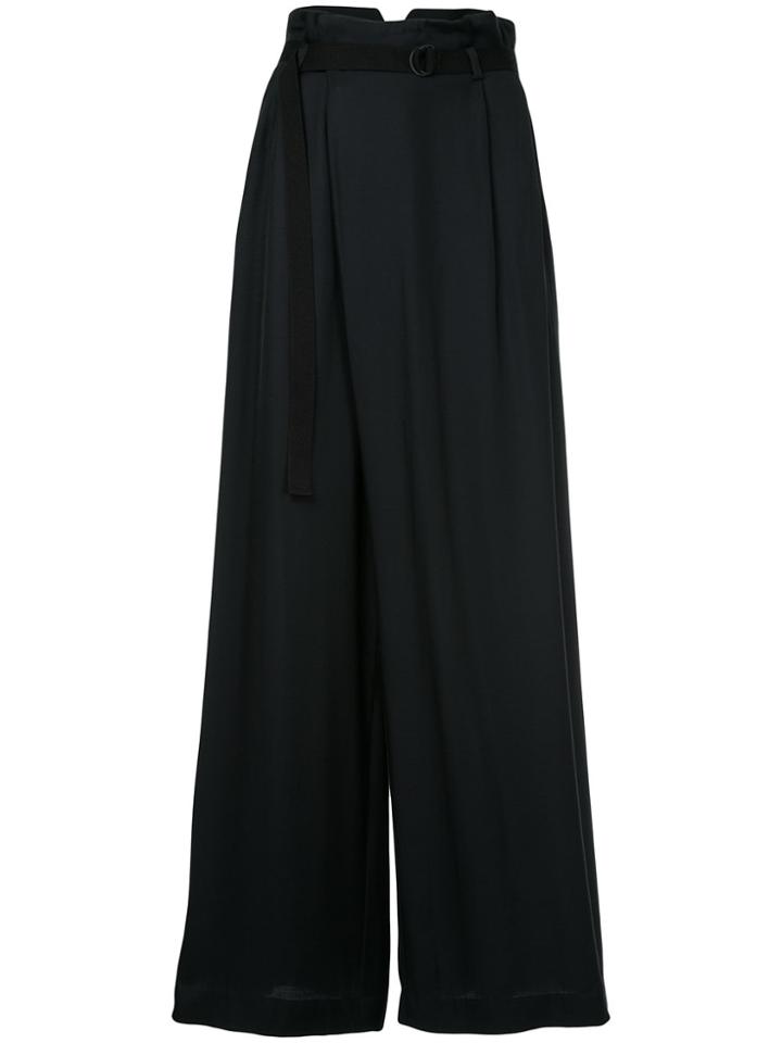 Aula High Waisted Flared Trousers - Black