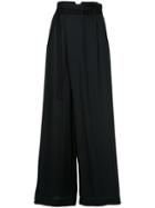 Aula High Waisted Flared Trousers - Black