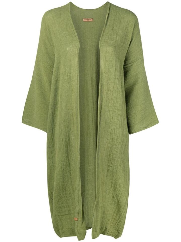 Caravana Fringed Midi Jacket - Green