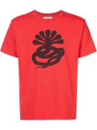 Fuct Abstract Print T-shirt, Men's, Size: Large, Red, Cotton