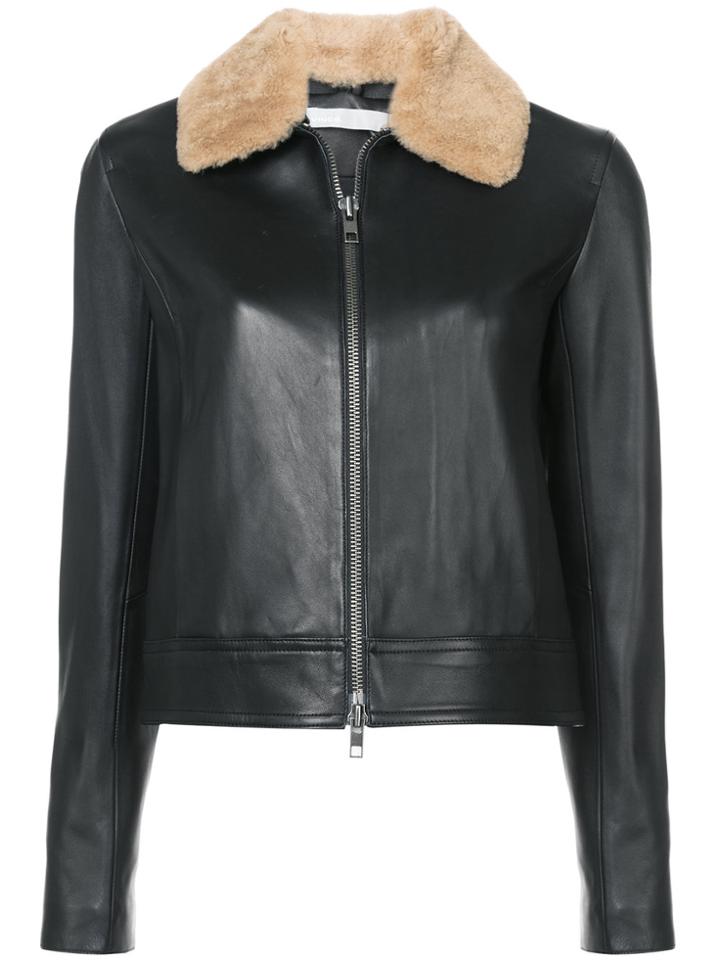 Vince Jacket With Fur Collar - Black