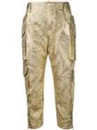 Dsquared2 - Textured Metallic (grey) Trousers - Women - Silk/polyamide/polyester - 38, Silk/polyamide/polyester