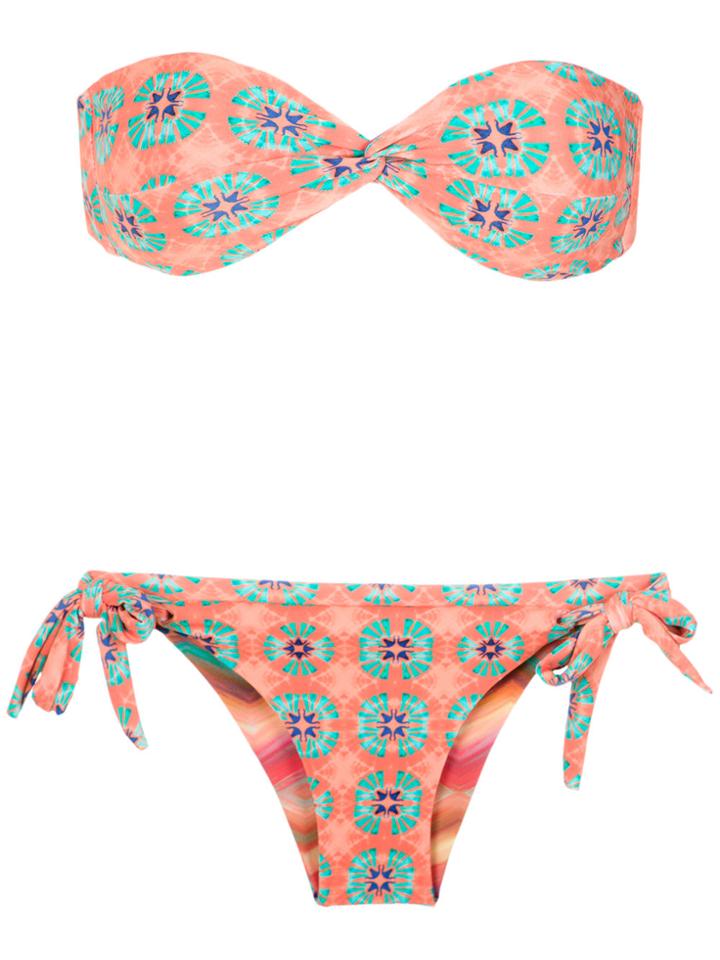 Brigitte Strapless Bikini Set - Yellow & Orange