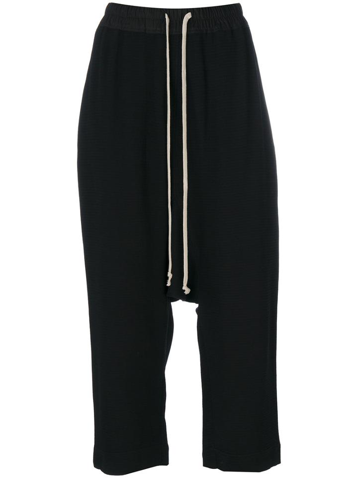 Rick Owens - Drop-crotch Trousers - Women - Cotton/viscose - 42, Black, Cotton/viscose
