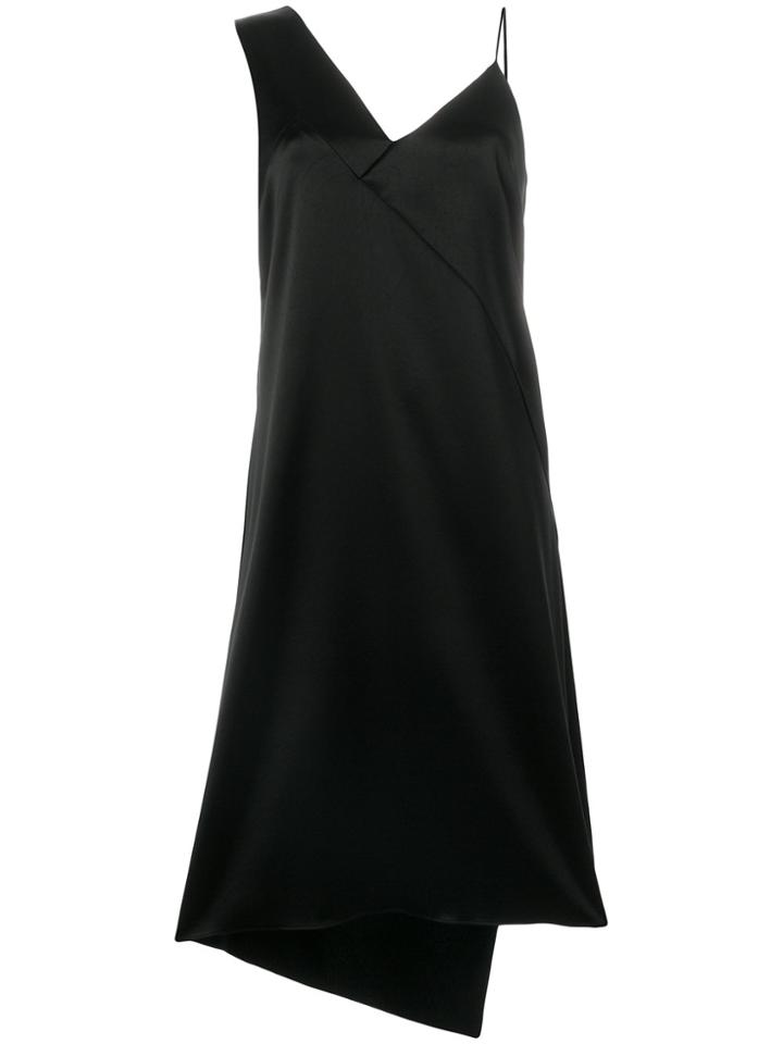 Cédric Charlier Asymmetric Slip Dress - Black