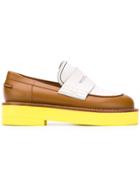 Marni Contrast Panels Loafers - Brown