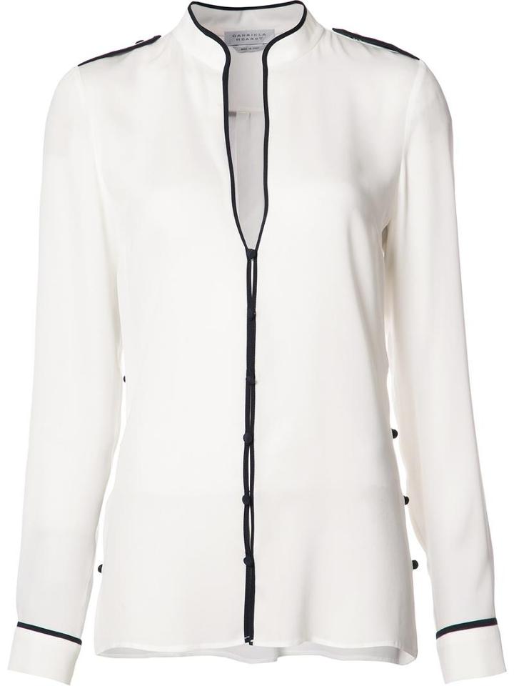 Gabriela Hearst V Neck Shirt, Women's, Size: 40, White, Silk