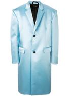 Raf Simons Silk Single-breasted Coat - Blue