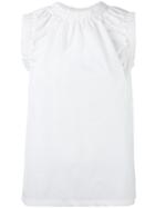Sportmax - Elastic Collar Tank Top - Women - Cotton - 40, Women's, White, Cotton