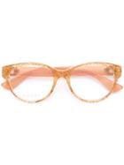 Gucci Eyewear Transparent Glitter Curved Glasses, Yellow/orange, Acetate