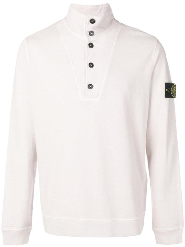 Stone Island Half Button Sweatshirt - Pink