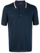 Kiton - Contrast Stripe Polo Shirt - Men - Silk/linen/flax - Xl, White, Silk/linen/flax
