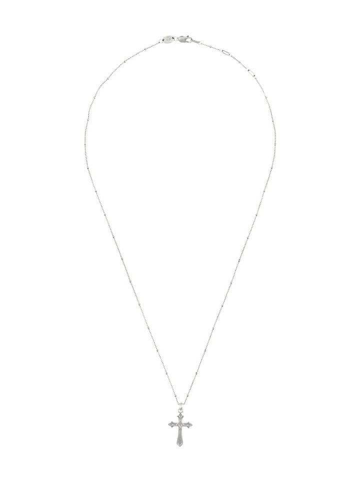 Northskull Baroque Cross Necklace - Silver