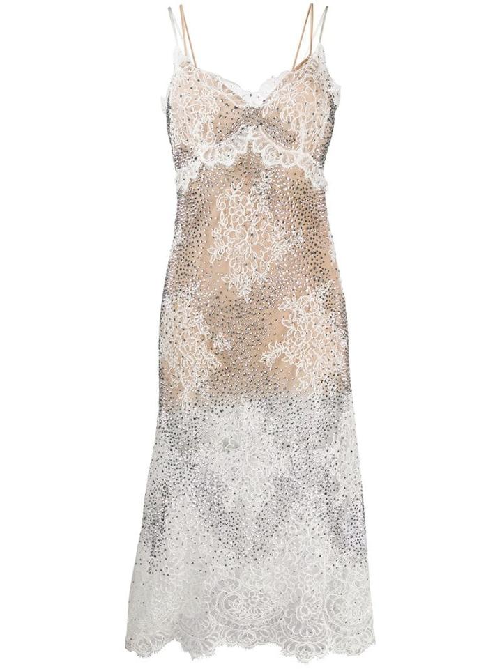 Ermanno Scervino Stud-embellished Lace Dress - White