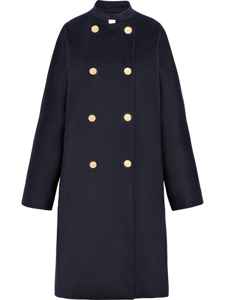 Mackintosh Navy Storm System Wool Double Breasted Coat Lm-072f - Blue