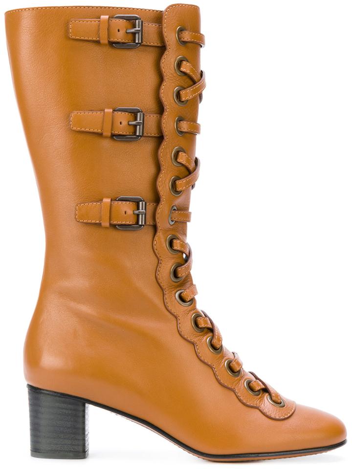 Chloé Orson Calf Length Boots - Brown