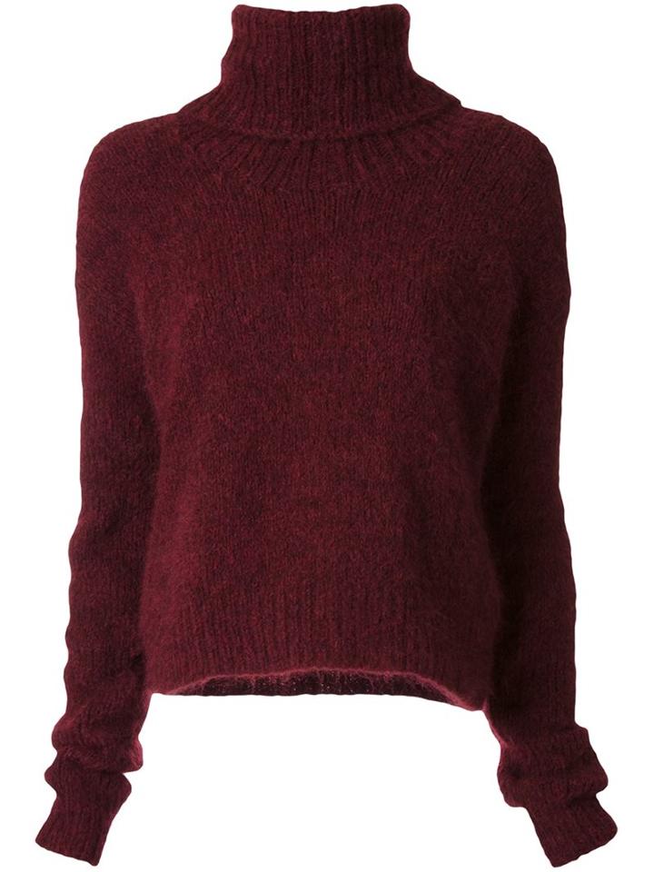 Uma Wang Turtleneck Jumper, Women's, Size: Small, Red, Acrylic/nylon/spandex/elastane/wool