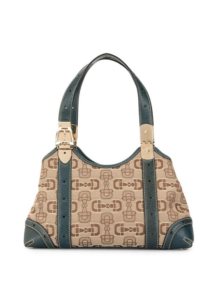 Gucci Pre-owned Horsebit Jacquard Shoulder Bag - Brown
