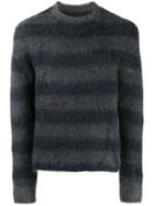 Jil Sander Striped Textured Jumper - Blue