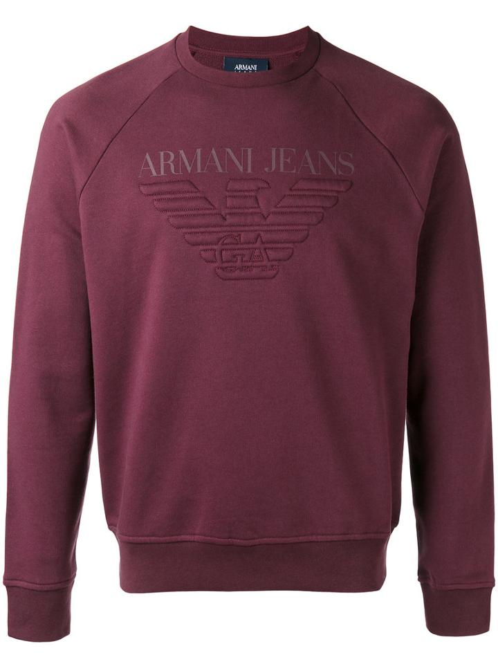 Armani Jeans Logo Sweatshirt, Men's, Size: Xxl, Pink/purple, Cotton