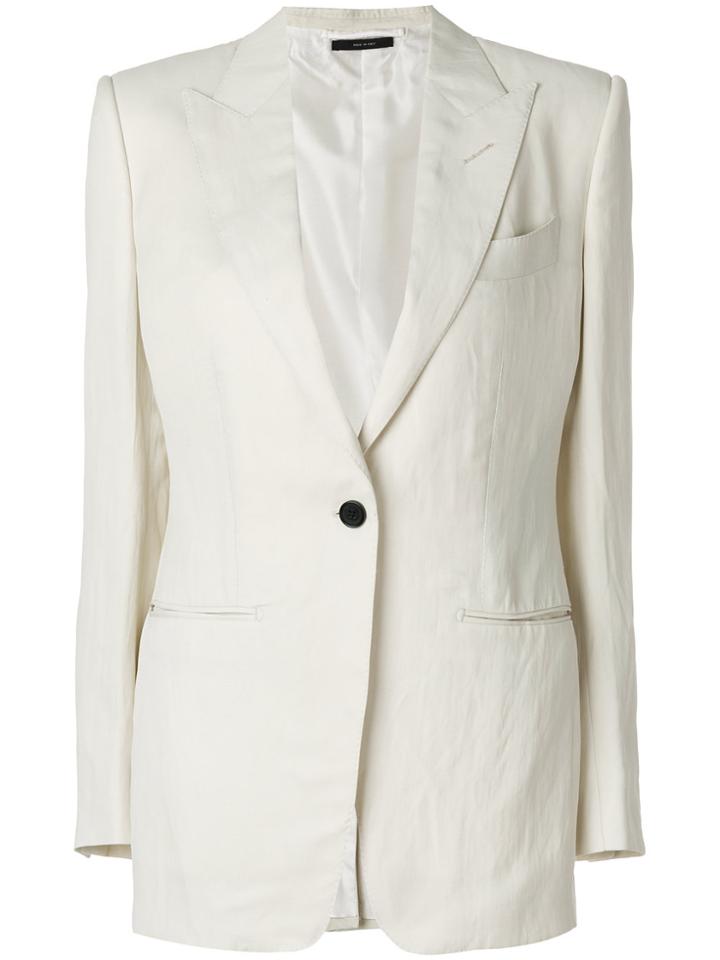 Tom Ford Classic Fitted Blazer - White