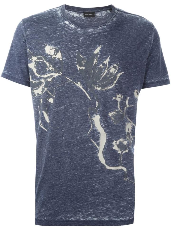 Diesel Distressed Floral Print T-shirt