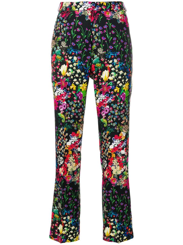 Etro Floral Print Cropped Trousers - Multicolour