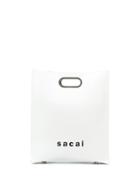 Sacai Logo Print Shopper Bag - White