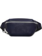 Burberry Medium Embossed Crest Leather Bum Bag - Blue