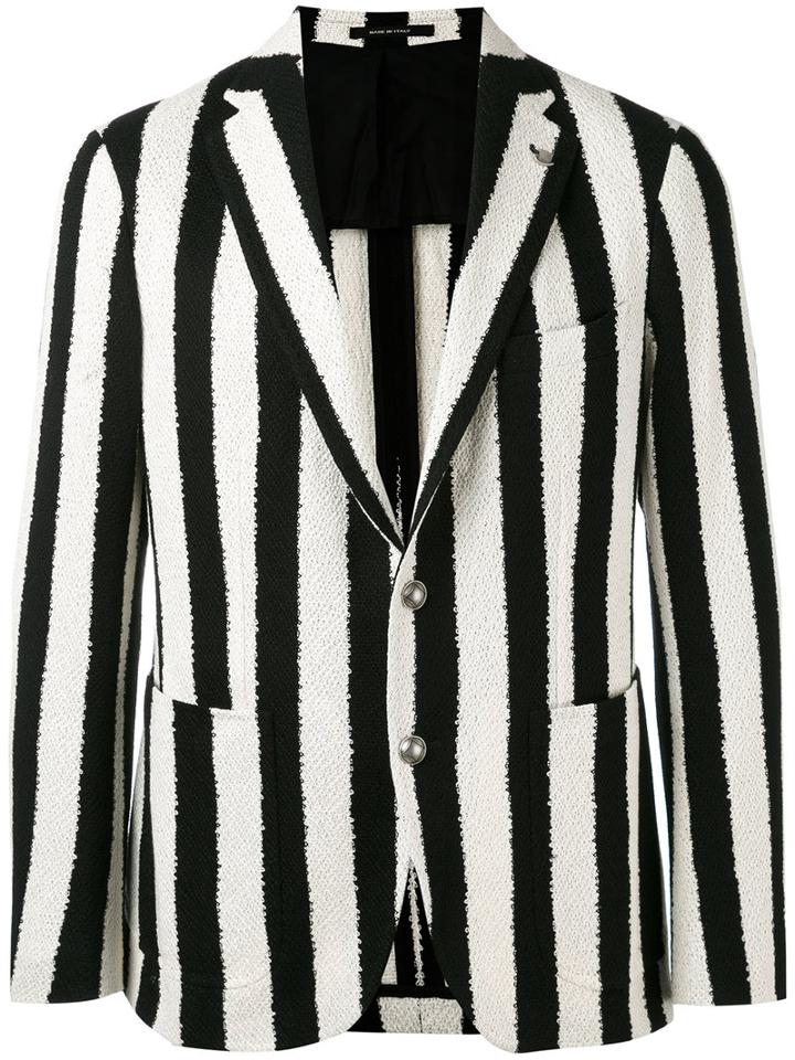 Tagliatore - Striped Blazer - Men - Cotton/cupro - 46, Black, Cotton/cupro