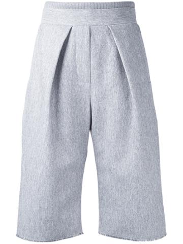 Steven Tai Pleat Detail Tapered Shorts - Grey