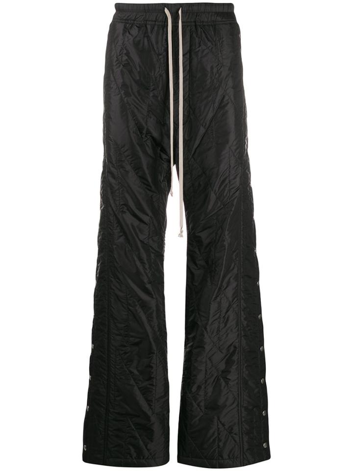 Rick Owens Drkshdw Easy Pusher Quilted-effect Trousers - Black