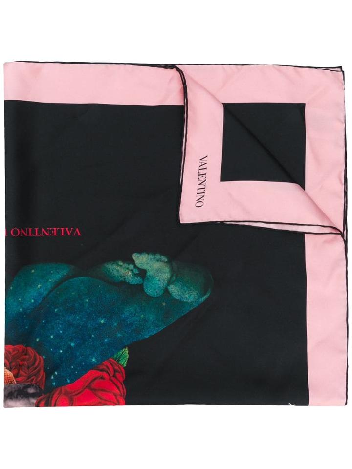 Valentino Lovers Printed Scarf - Black