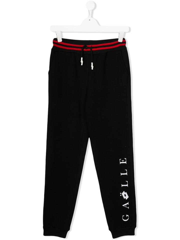 Gaelle Paris Kids Logo Print Track Pants - Black