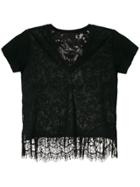 Andrea Bogosian Lace Panel Pen T-shirt - Black