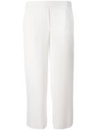 P.a.r.o.s.h. Straight Cropped Trousers, Women's, White, Polyester