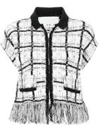 20:52 Fringed Tweed Jacket - White