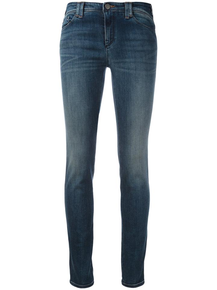Armani Jeans - Slim Fit Jeans - Women - Cotton/polyester/spandex/elastane/viscose - 30, Blue, Cotton/polyester/spandex/elastane/viscose