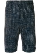 Homme Plissé Issey Miyake Pleated Embroidered Shorts - Blue